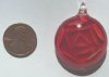 1 29mm Round Red Lampwork Pendant
